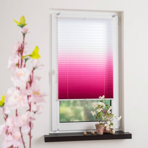 LIEDECO Klemmfix Plissee, beere/pink, verspannt - rot