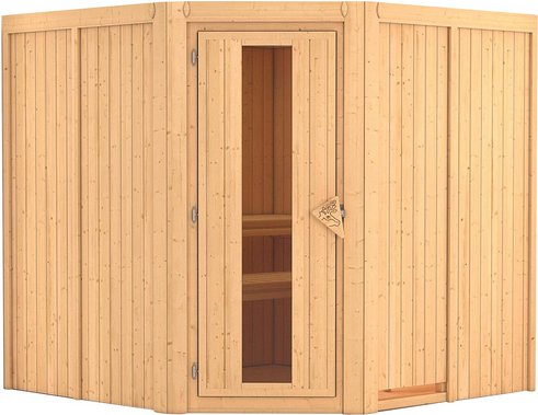 KARIBU Sauna »Vöru«, für 4 Personen, ohne Ofen - beige
