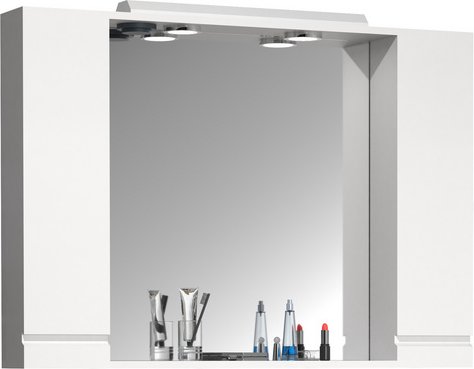 VCM Spiegelschrank »Silora XL«, BxHxT: 100 x 71 x 14 cm - weiss