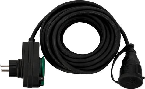 REV-Ritter Verlängerungskabel Powersplit, ca. 25 m, schwarz, mit Sicherung