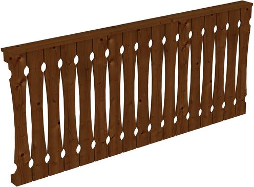 SKANHOLZ Brüstung, B x H: 220 x 96 cm, Holz, Farbe: nussbaum