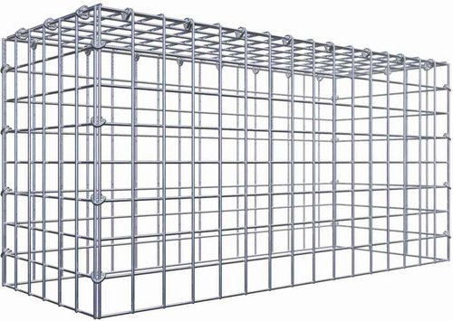 Gabiona Gabione, silbergrau, Maschenweite 5 cm x 5 cm, C-Ring - silberfarben