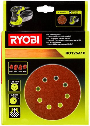Ryobi Schleifpapier, 10- teilig - braun