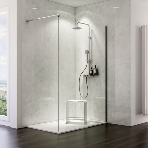 Thumbnail - SCHULTE Duschrückwand »ExpressPlus DecoDesign«, BxH: 150 x 255 cm, Aluminium-Verbundplatte - weiss