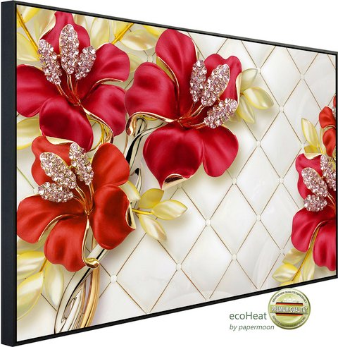 Thumbnail - papermoon Infrarotheizung »EcoHeat - Muster mit Blumen«, Matt-Effekt - bunt