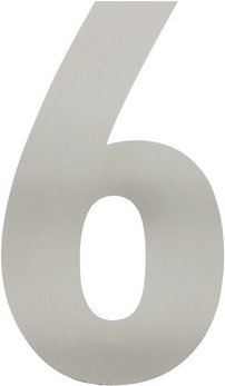 Intersteel Hausnummer, Nummer 6 XL, edelstahlfarben, Stahl - silberfarben