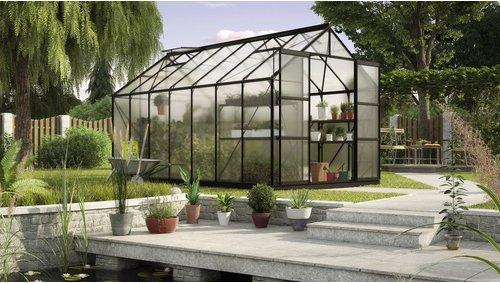 VITAVIA Gewächshaus »Uranus 11500«, 11,5 m², Kunststoff/Aluminium, winterfest - schwarz