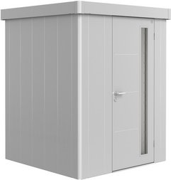 BIOHORT Gerätehaus »Neo 1A«, Stahl, BxHxT: 180 x 222 x 180 cm (Außenmaße inkl. Dachüberstand) - silberfarben