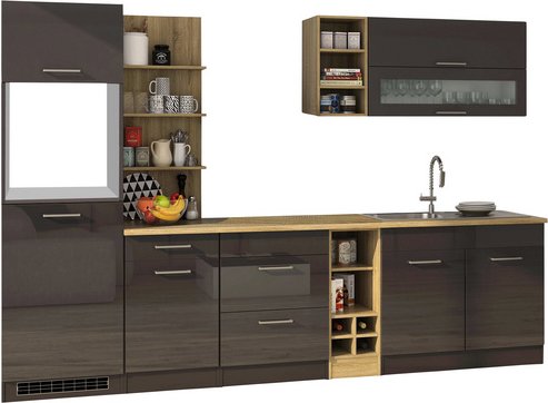 Thumbnail - HELD MÖBEL Küchenzeile »Mailand«, ohne E-Geräte, Gesamtbreite: 300cm - grau