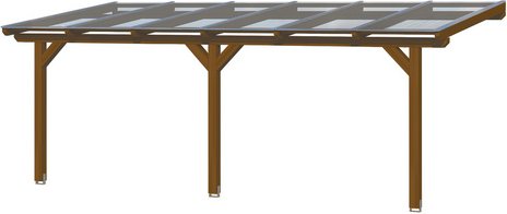 SKANHOLZ Terrassendach »Bormio«, 648 x 350 cm (BxT), Leimholz, nussbaum - braun