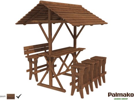 Gartenmöbel, 200x20x242cm, braun imprägniert