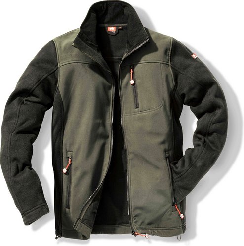 Thumbnail - BULLSTAR Softshell-Strickjacke »Worxtar«, olivgrün/schwarz, Polyester - gruen