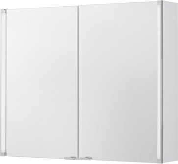 FACKELMANN Spiegelschrank »LED LINE«, BxHxT: 80,7 x 66,6 x 16,4 cm, 6000 - 6500 K, kaltweiß, 2W - grau