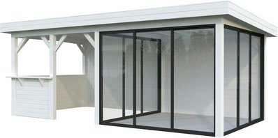 Thumbnail - PALMAKO Pavillon »Lenna«, Aufstellmaße BxTxH: 628 x 340 x 245 cm, lackiert, Holz - weiss