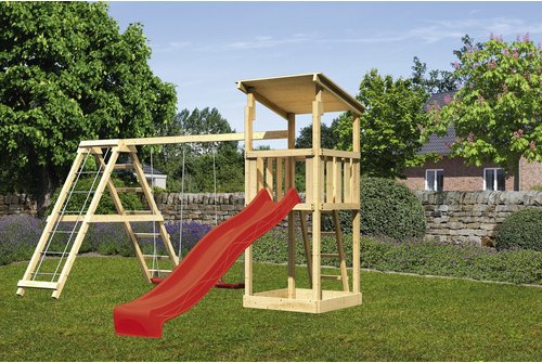 KARIBU Spielturm, BxHxT: 415 x 270 x 264 cm, natur - braun