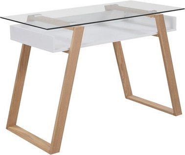 Thumbnail - SalesFever Schreibtisch »Schreibtisch«, BxT: 62 x 55 cm, eichenholz|glas - weiss