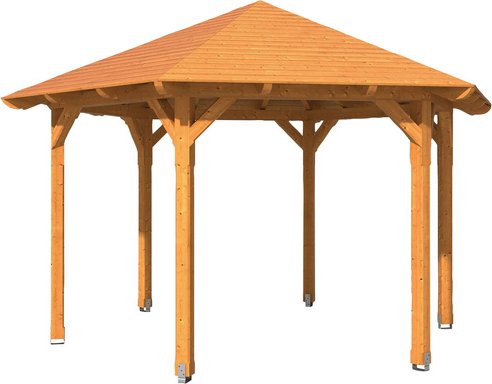 Thumbnail - SKANHOLZ Pavillon »Colmar 3«, Zeltdach, sechseckig, BxHxT: 480 x 316 x 416 cm - beige