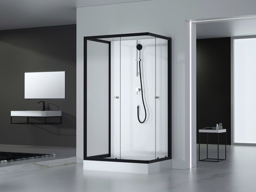 Thumbnail - Marwell Komplettdusche »Black + White«, HxT: 200 x 80 cm - schwarz | weiss