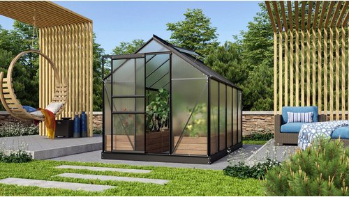 VITAVIA Gewächshaus »Venus 6200«, 6,2 m², Kunststoff/Aluminium, winterfest - schwarz