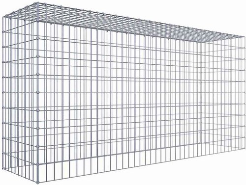 Gabiona Anbaugabione »Typ 3«, 5 Gittermatten inkl. C-Ringe, Maschenweite: 5 x 10 cm, ohne Bodengitter - silberfarben