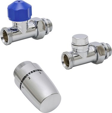 SCHULTE Thermostat-Set, BxHxL: 79 x 43 x 43 mm, chromfarben - silberfarben