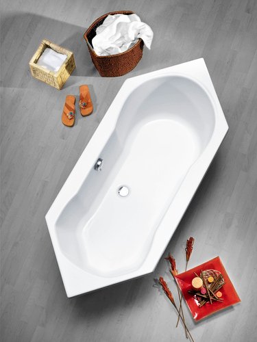 OTTOFOND Eckwanne »Ravenna«, BxHxL: 80 x 44,5 x 190 cm, sechseckig - weiss