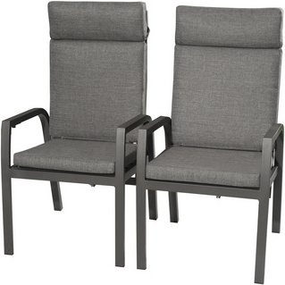 BELLAVISTA Hochlehner Sessel »Kansas«, BxTxH: 58 x 63 cm x 108 cm, 2er Set - grau