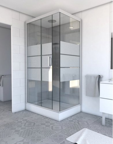 Marwell Komplettdusche »Grey River 2 Rectangle«, HxT: 215 x 80 cm - silberfarben | weiss