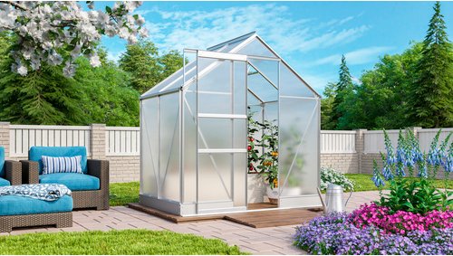 VITAVIA Gewächshaus »Apollo Plus 2500«, BxHxL: 195 x 209,5 x 131 cm - silberfarben