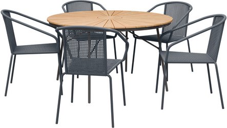 Cinas Gartenmöbelset »Ellen/Vito«, 5 Sitzplätze, Teakholz, 6-teilig - schwarz