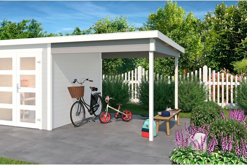 LASITA MAJA Anbau »Zambezi 2«, für Gartenhäuser, BxL: 250 x 250 cm, Fichtenholz - grau