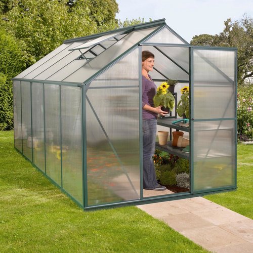 VITAVIA Gewächshaus »Eos«, 7,5 m², Kunststoff/Aluminium, winterfest - gruen