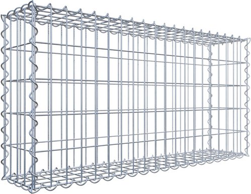 Thumbnail - Gabiona Gabione, silbergrau, Maschenweite 5 cm x 10 cm, Spirale - silberfarben
