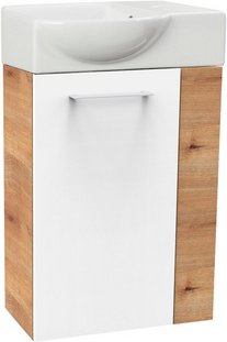 FACKELMANN Waschplatz-Set »SBC«, 45cm links Asteiche/Weiß - weiss