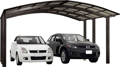 Thumbnail - XIMAX Doppelcarport »Portoforte«, Typ 80, Außenmaß BxT: 542,3 x 495,4 cm, braun