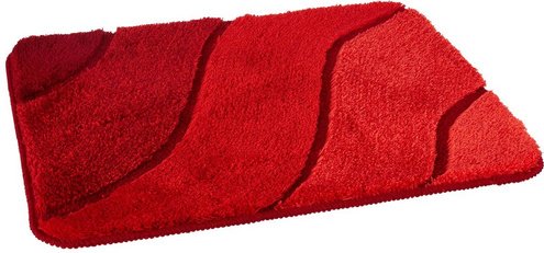 KLEINE WOLKE Badteppich »Wave«, LxBxH: 65x55x2,3 cm - rot