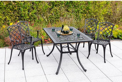 Thumbnail - MERXX Gartenmöbelset »Rhodos«, 4 Sitzplätze, Aluminium - grau