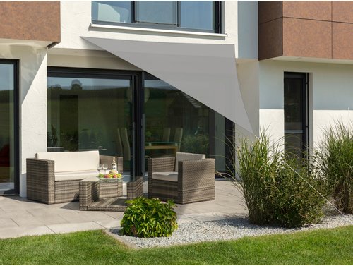 SCHNEIDER SCHIRME Sonnensegel »Teneriffa«, BxHxL: 500 x 500 x 500 cm, dreieckig, Hart-Polyethylen (HDPE) - silberfarben