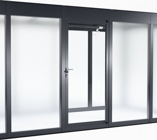 SunElements Zusatztür, anthrazit-metallic, ESG klar, Stärke: 5 mm - grau