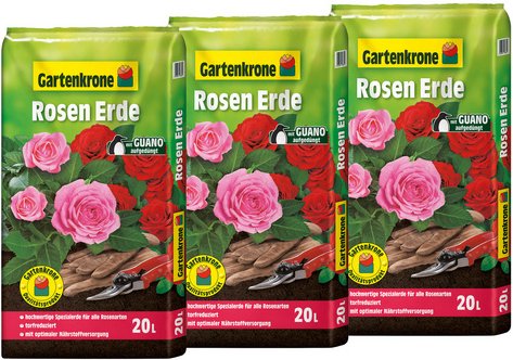 Gartenkrone Rosenerde, 3 x 20L, Karton - braun