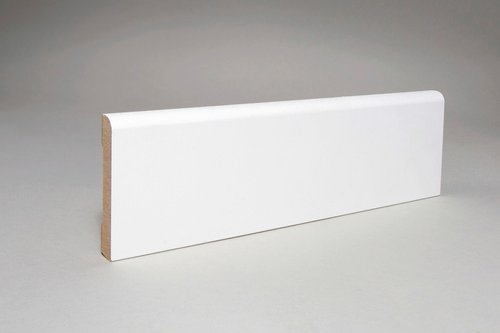 Thumbnail - Sockelleiste, Länge: 244 cm, rund/klassisch, weiß - weiss