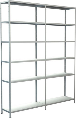 SCHULTE REGALWELT Grundregal mit Anbauregal, HxBxT 230 x 180 x 35 cm, 510 kg Traglast (max.), 12 Böden - weiss