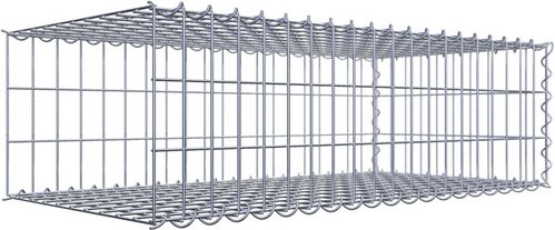 Thumbnail - Gabiona Gabione, silbergrau, Maschenweite 5 cm x 10 cm, Spirale - silberfarben