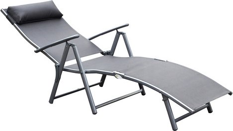 Thumbnail - Outsunny Gartenliege, Metall, BxHxT: 137 x 100,5 x 63,5 cm - grau