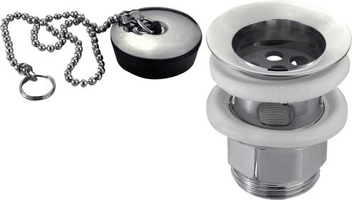 WELLWATER Ablaufventil, Messing/Edelstahl,, 1 1/4" - silberfarben