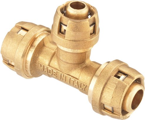 CORNAT T-Stück, Messing - goldfarben