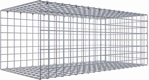 Gabiona Gabione, silbergrau, Maschenweite 5 cm x 5 cm, C-Ring - silberfarben