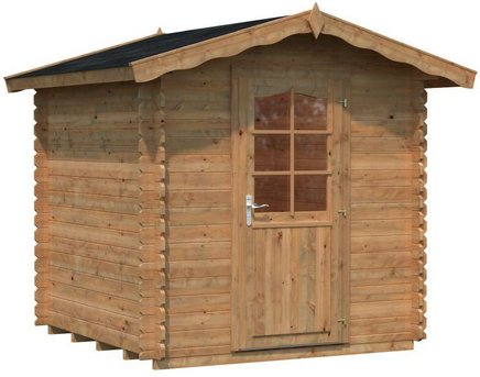 PALMAKO Blockbohlenhaus »Vivian«, Holz, BxHxT: 254 x 222 x 200 cm (Außenmaße inkl. Dachüberstand) - braun