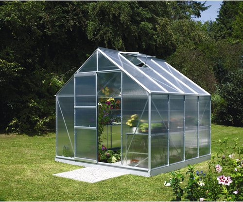 VITAVIA Gewächshaus »Merkur«, 6,7 m², Kunststoff/Aluminium, winterfest - silberfarben