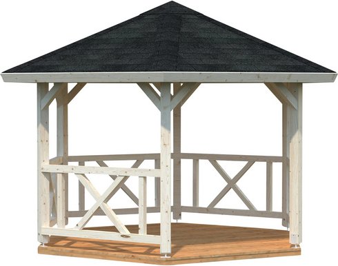 PALMAKO Pavillon »Betty 1«, Spitzdach, sechseckig, BxHxT: 423 x 313 x 423 cm - weiss